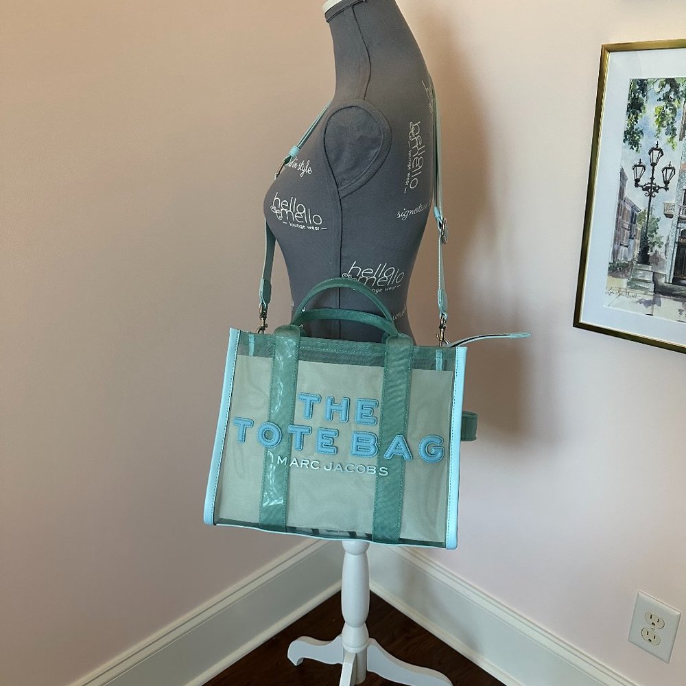 NWT Blue Marc Jacobs The Mesh Medium Tote Bag